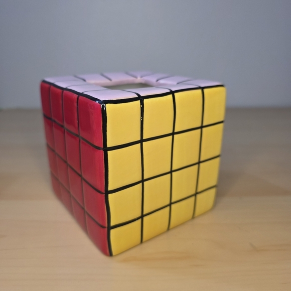 4” D Ceramic Rubic Cube Container by Ashland - Picture 1 of 6